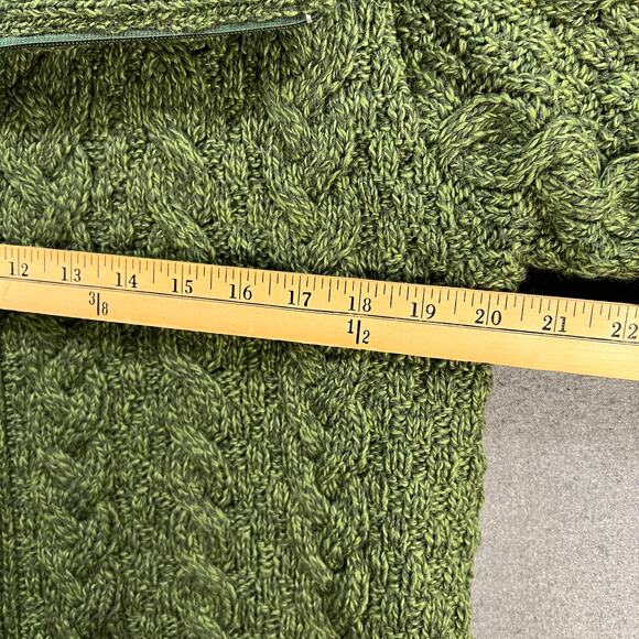 Aran Craft Merino Wool Zip-Front Cardigan with Pockets Meadow Smeen Size Medium - Picture 6 of 7